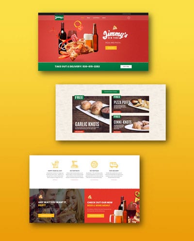 Web Portfolio. Jimmy's Pizza AZ Website by Affinity for Design