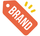 An icon of an orange product tag as a representation for branding