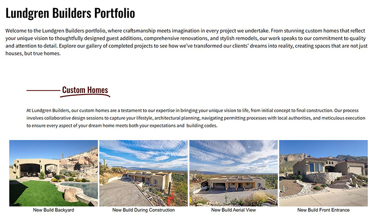 New Website for a General Contractor - Project Gallery